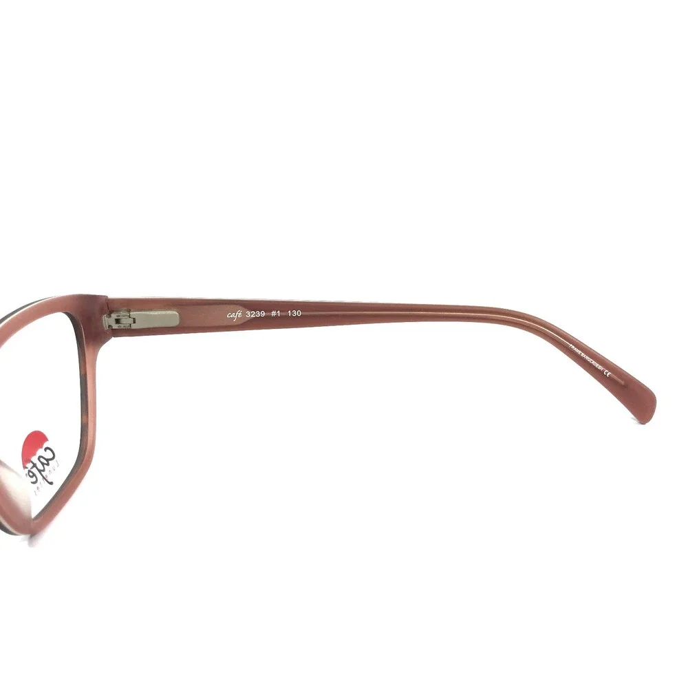 Cafe Lunettes Eyeglasses Frames 3239 #1 Brown Pink Cat Eye Full Rim 52-16-130